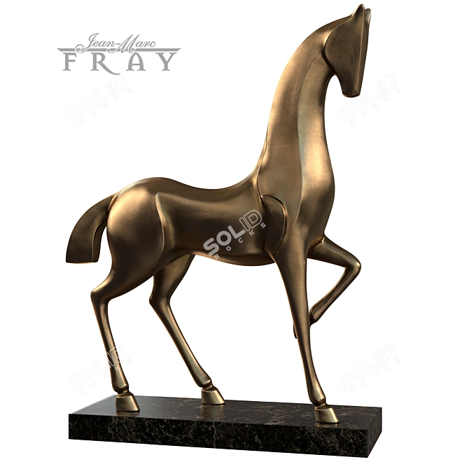 Elegant Equestrian Art Décor 3D model image 2