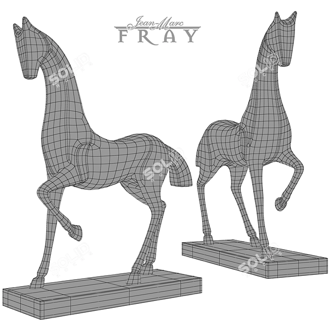 Elegant Equestrian Art Décor 3D model image 3