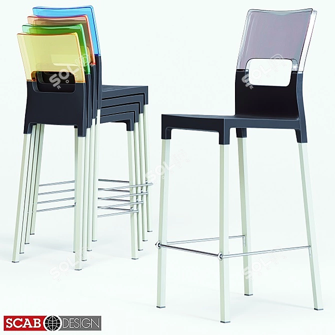 Modern Bar Stool Scab Design 3D model image 1