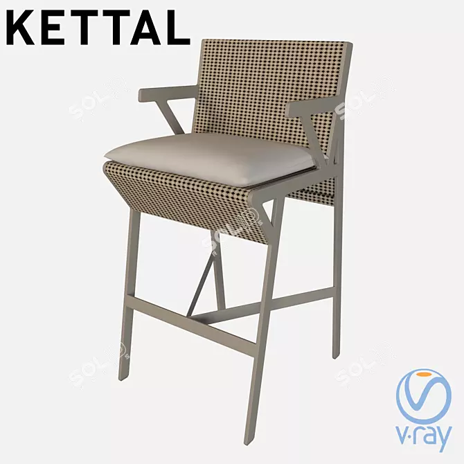 Revolutionary Kettal Vieques Stool 3D model image 1