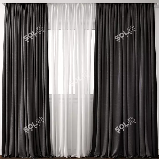 Elegant Curtain Model Kit 3D model image 1