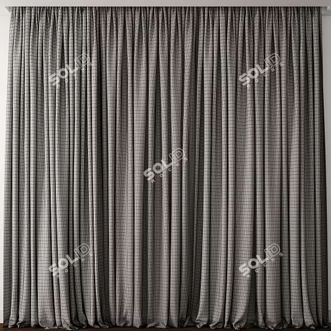 Elegant Curtain Model Kit 3D model image 3