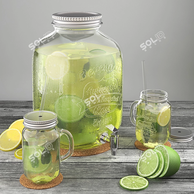 San Miguel Lemonade Lime-Lemon Set 3D model image 1