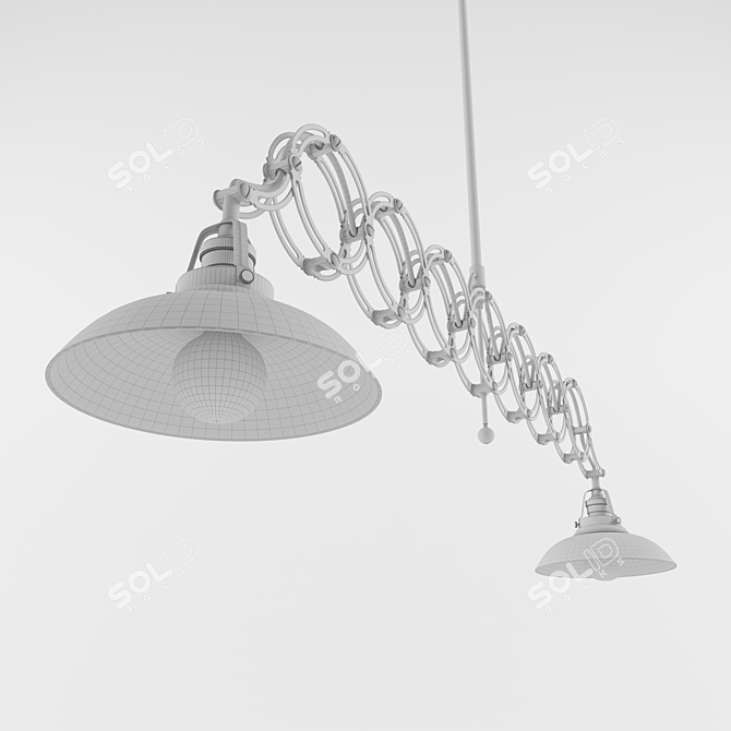 1950S Industrial Scissor Pendant 3D model image 3