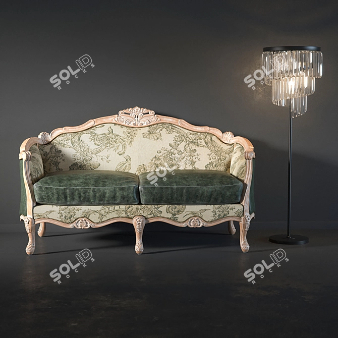 French Chic Luxury Sofa "Angel 3D model image 1