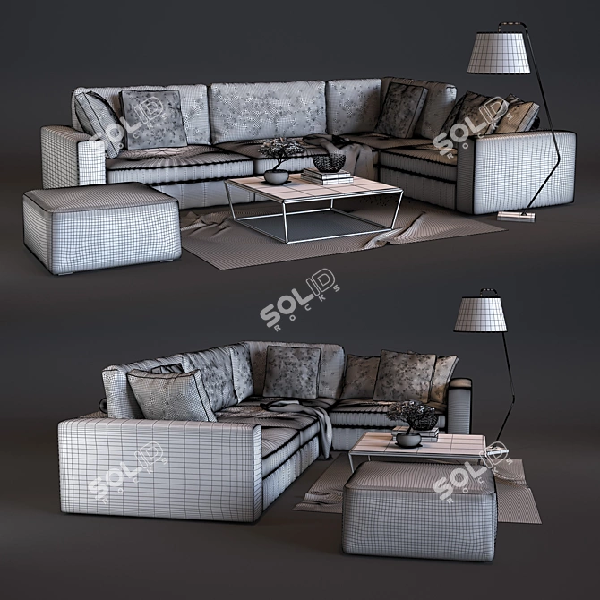 Flexteam Extra - Norman: Classic-Modern Sofa 3D model image 3