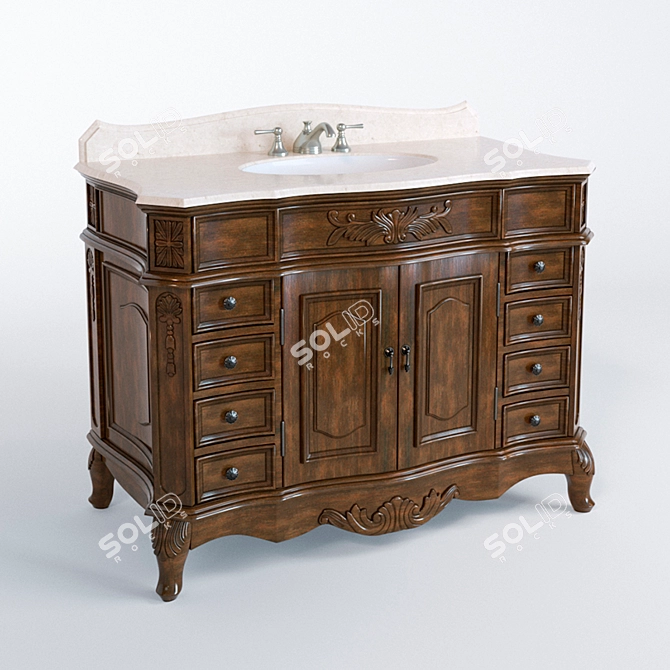 Chans Furniture Morton Vanity: Classic Style Bathroom Sink 3D model image 1