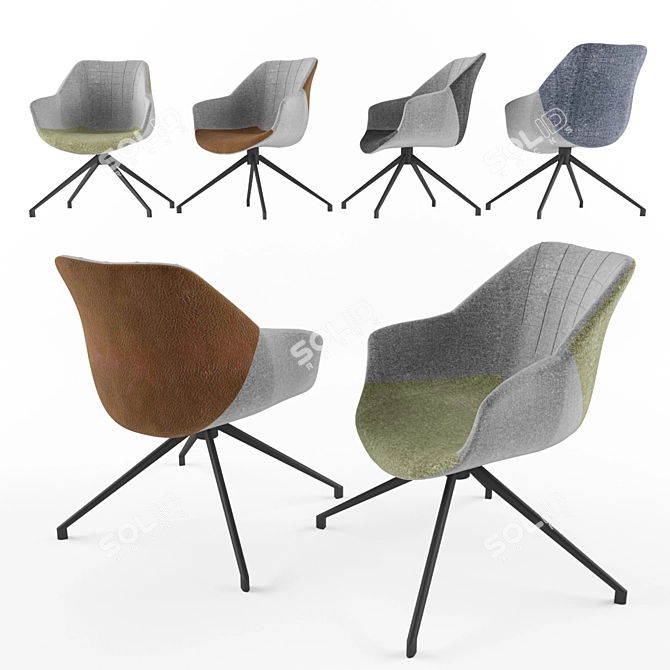 Modern Doulton Armchair: Grey, Green, Blue, Vintage Brown 3D model image 1