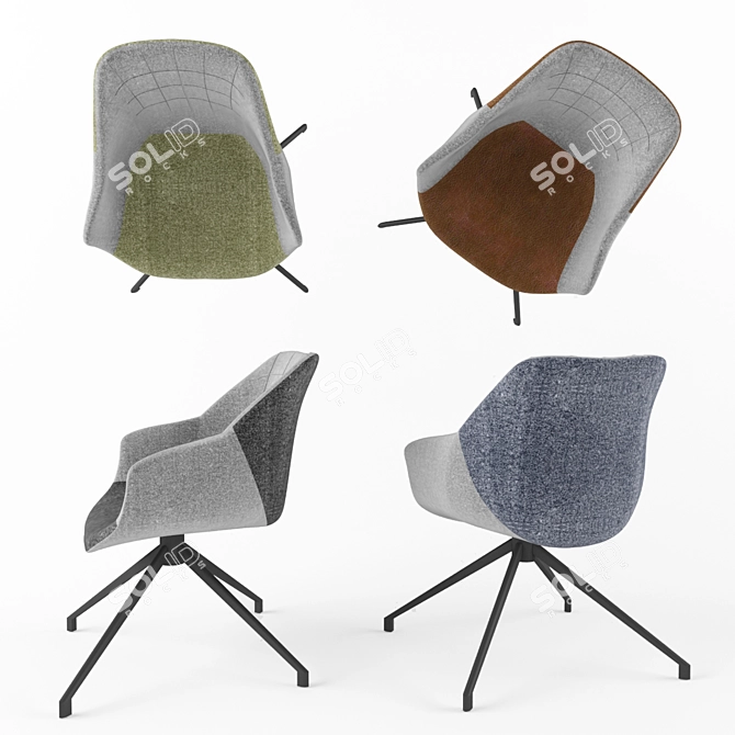 Modern Doulton Armchair: Grey, Green, Blue, Vintage Brown 3D model image 3