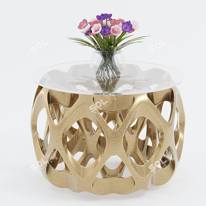 Modern Glass Top Table 3D model image 1