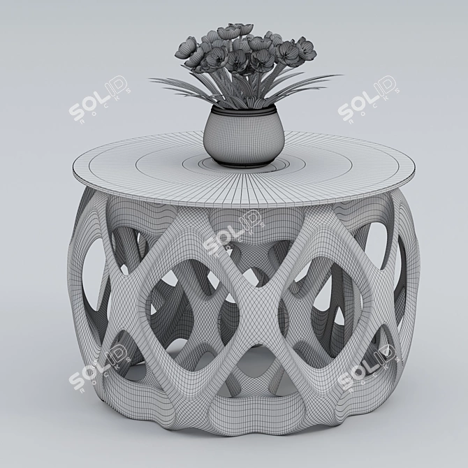 Modern Glass Top Table 3D model image 2