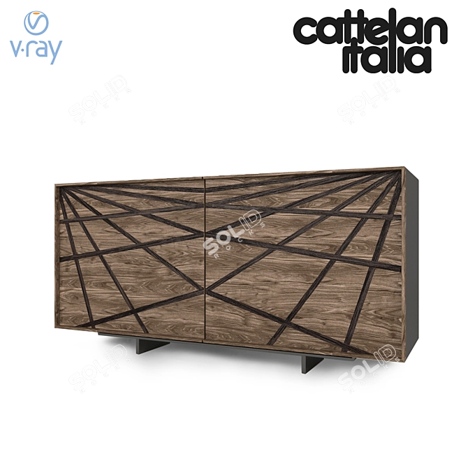 Modern Italian Cattelan Italia Webber Komod - Sleek and Stylish Design 3D model image 1