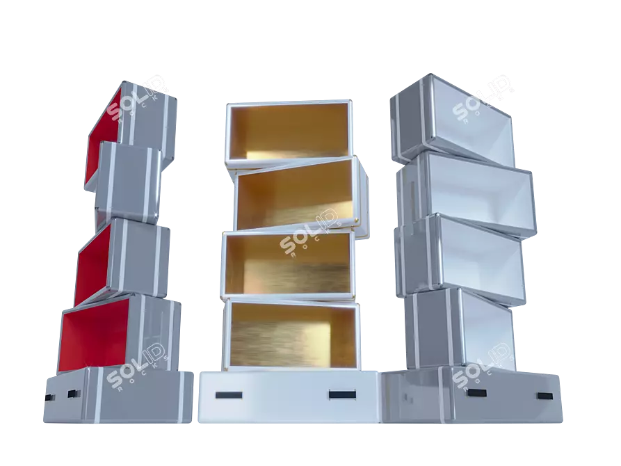 Sky Tall Bookcase (100cm Width, 46cm Depth, 190cm Height) 3D model image 2