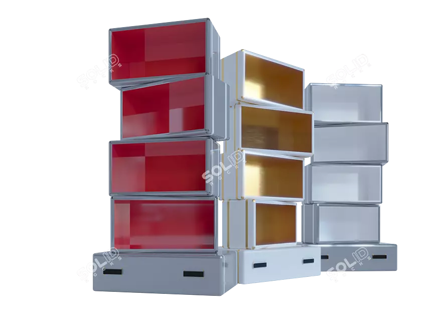 Sky Tall Bookcase (100cm Width, 46cm Depth, 190cm Height) 3D model image 3