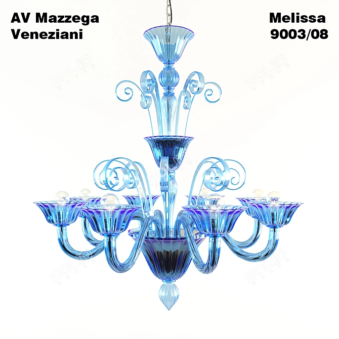 Elegant AV Mazzega Murano Chandelier 3D model image 1