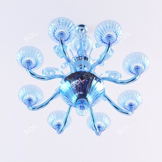 Elegant AV Mazzega Murano Chandelier 3D model image 2