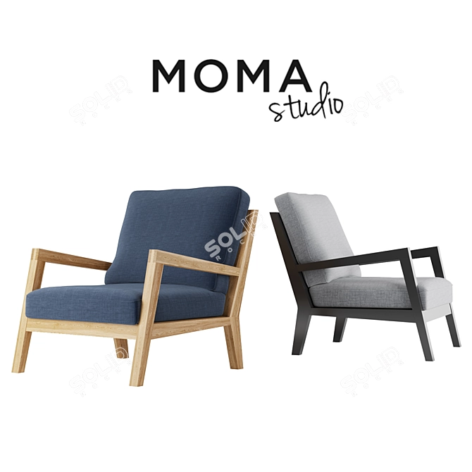 Modern Basel Armchair - Elegant Design and Premium Materials 3D model image 2