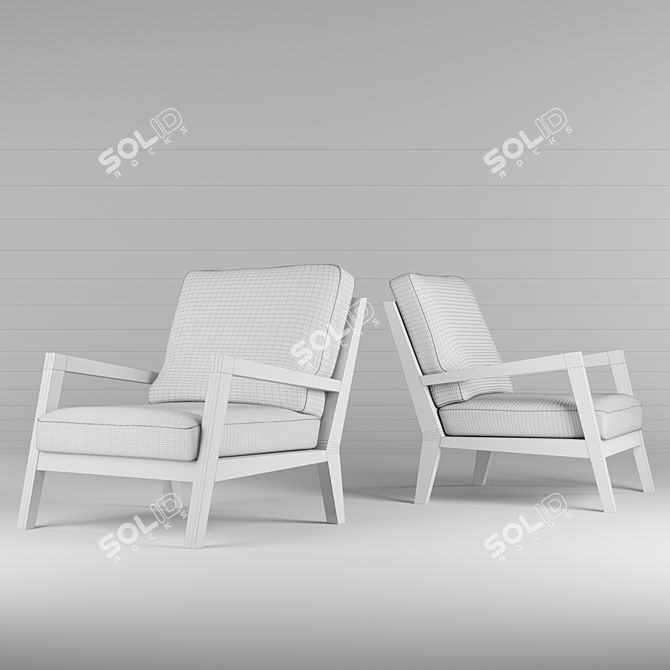 Modern Basel Armchair - Elegant Design and Premium Materials 3D model image 1