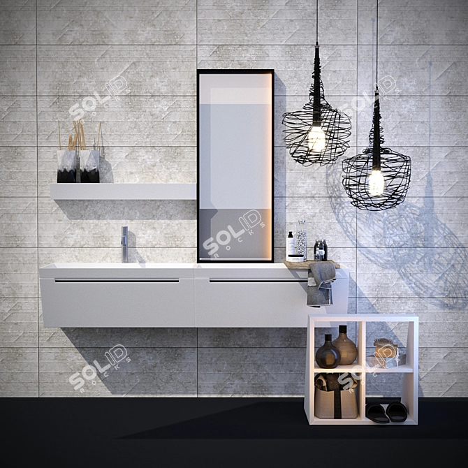 Bevel Bathroom Furniture: Stylish Spanish Collection 3D model image 1