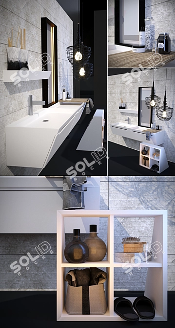 Bevel Bathroom Furniture: Stylish Spanish Collection 3D model image 2