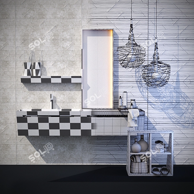 Bevel Bathroom Furniture: Stylish Spanish Collection 3D model image 3