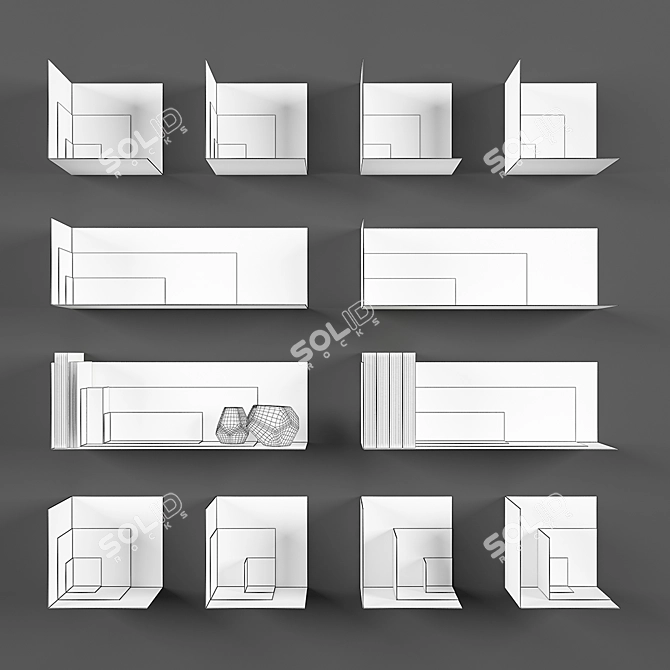 Kyuhyung Cho Corners - Stylish and Versatile Shelving Solution 3D model image 2