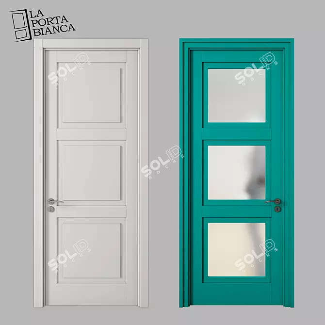 Elegant Viola Interior Door 3D model image 1