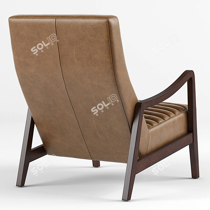 Modern Classic Camel Leather Armchair - Timeless Elegance! 3D model image 3