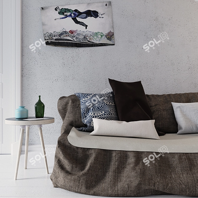 Scandinavian Chic Sofa Set 3D model image 2