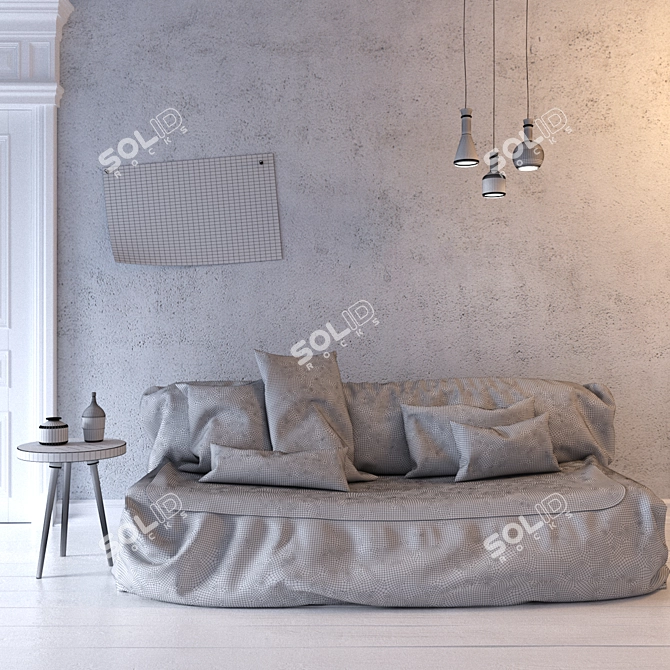 Scandinavian Chic Sofa Set 3D model image 3