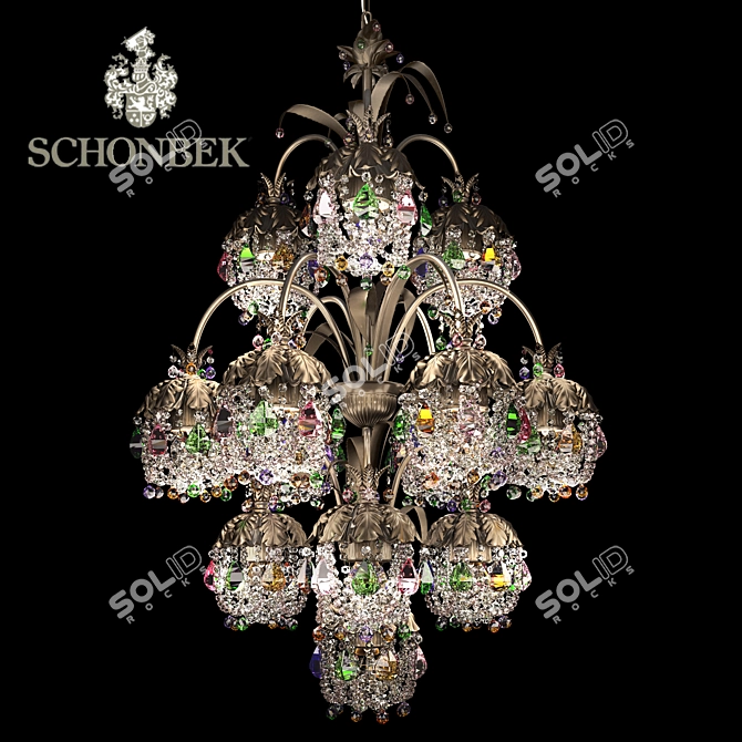 Elegant Shonbbek Rondelle Chandelier 3D model image 1