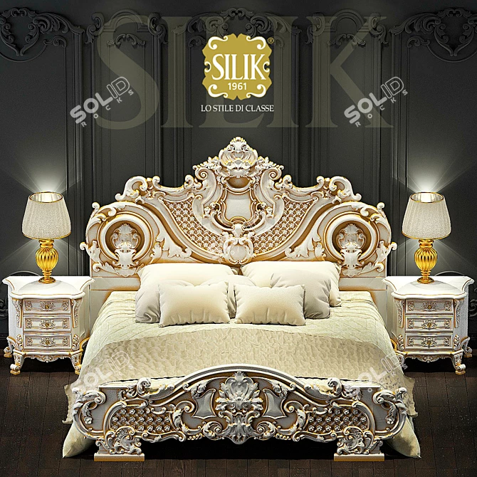 Elegant Silik Niobe Bed 3D model image 1