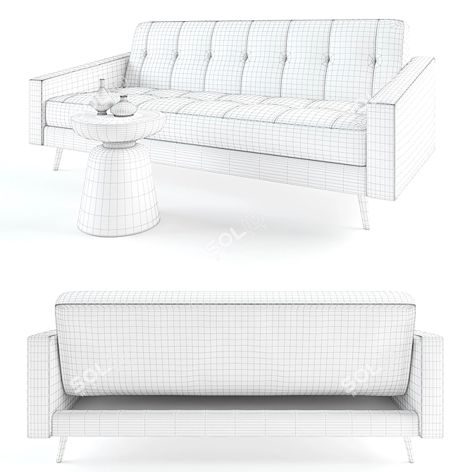 Kiko Twin Futon Sofa - Stylish and Comfortable 3D model image 3