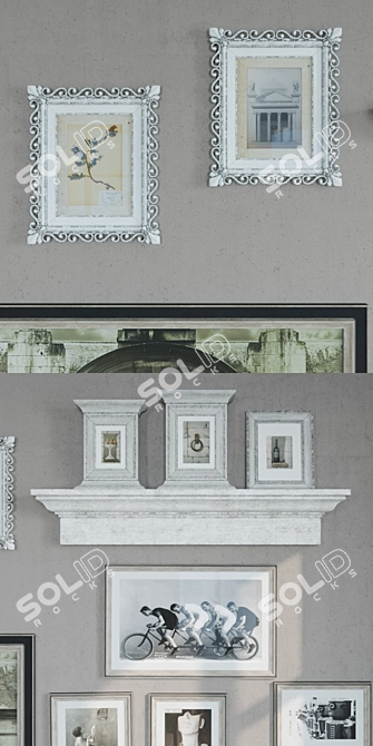 Vintage Frame Set: Textured, OBJ included 3D model image 2