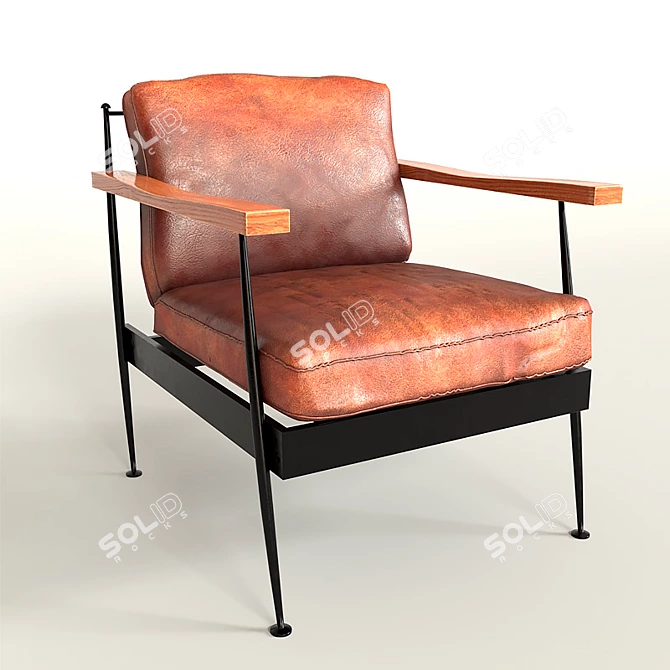 Luxury Brighton Leather Armchair 3D model image 1