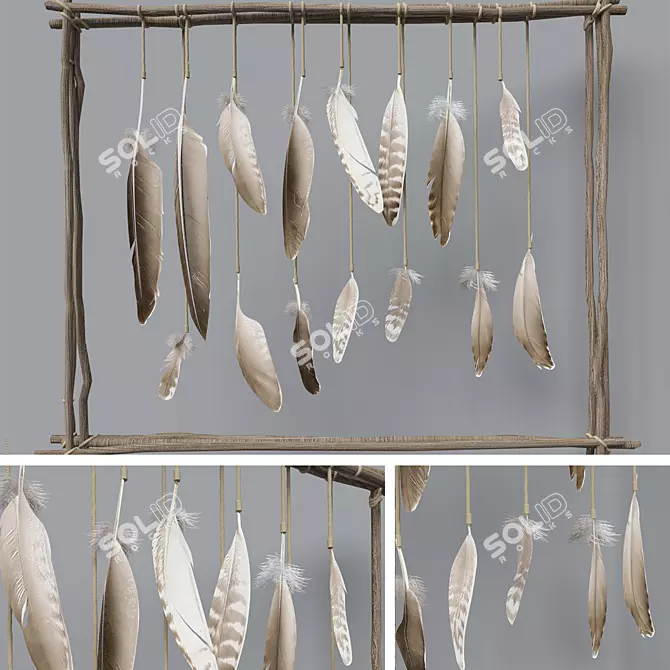 Feather Deco: Elegant Home Accent 3D model image 1