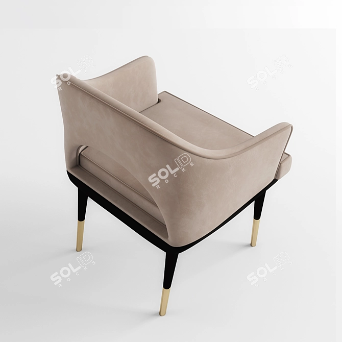 Elegant Ergonomic Dining Armchair 3D model image 2