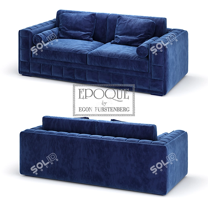 Elegant Epoque Glamor Sofa 3D model image 2