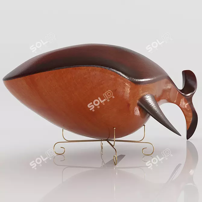 Seamlessly Textured Whale Sculpture 3D model image 1