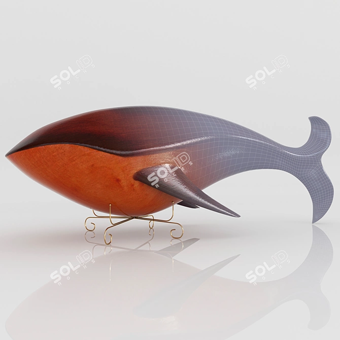 Seamlessly Textured Whale Sculpture 3D model image 3