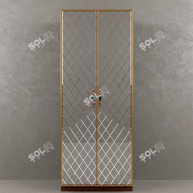 Golden Rhombic Cupboard 3D model image 1