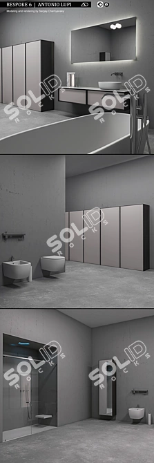 Elegant Bespoke Bathroom Furniture 3D model image 2