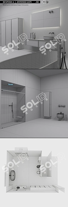 Elegant Bespoke Bathroom Furniture 3D model image 3