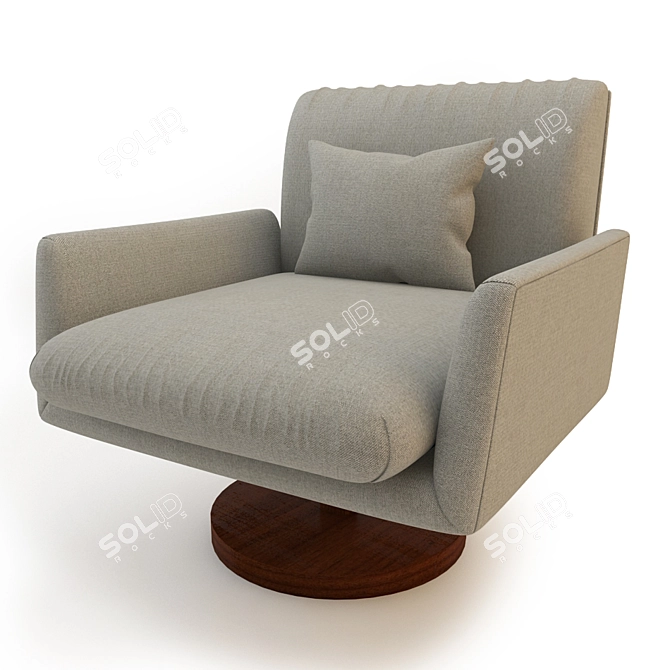 Sleek Swivel Arm Chair 3D model image 1