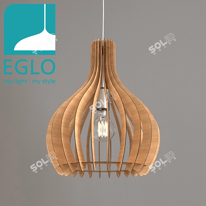 EGLO Wooden Pendant Light 3D model image 1