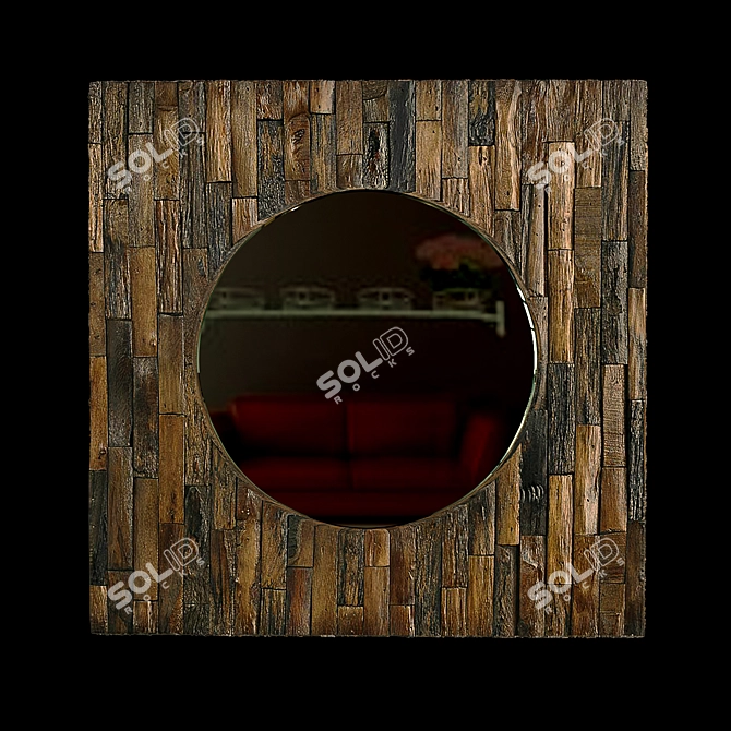 Elegant Hudson Mirrored Wall Decor 3D model image 2