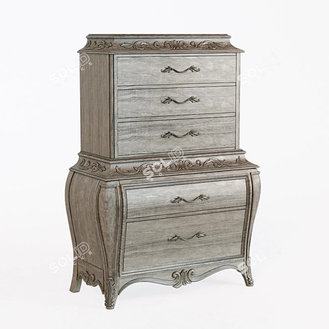 Elegant Bella Terra 5-Drawer Chest 3D model image 1