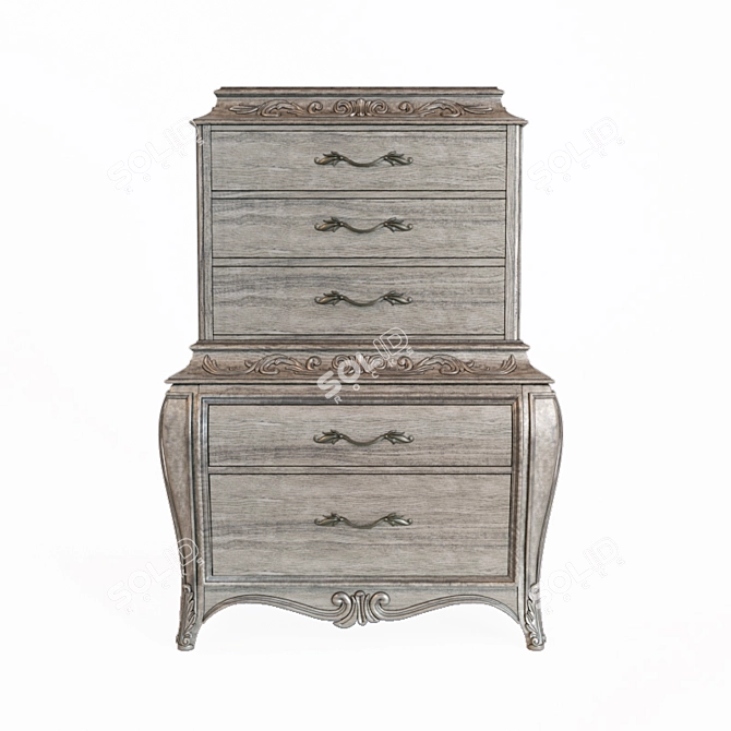 Elegant Bella Terra 5-Drawer Chest 3D model image 2