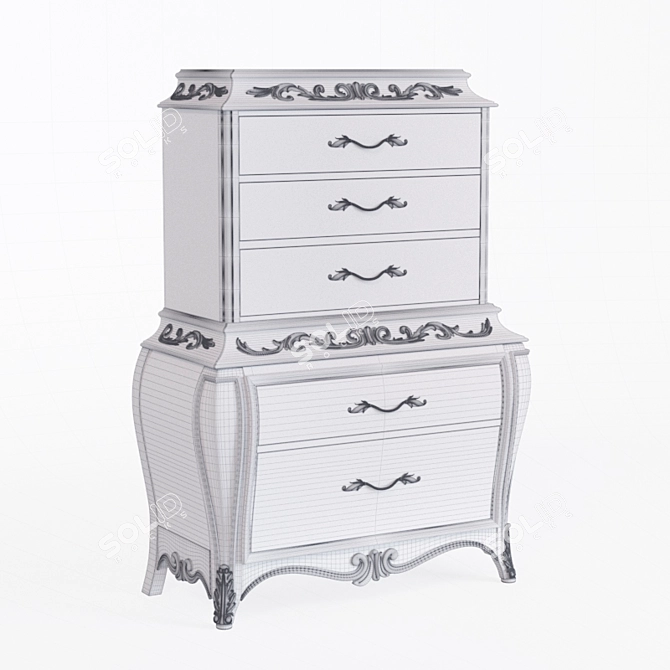 Elegant Bella Terra 5-Drawer Chest 3D model image 3