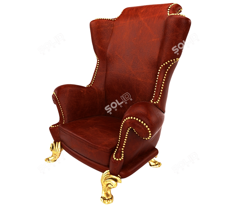 Elegant Victorian Armchair 3D model image 3